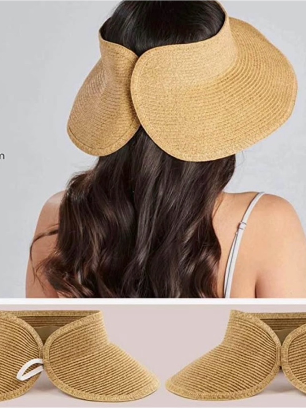 Merona Straw Roll-Up Visor - Tan